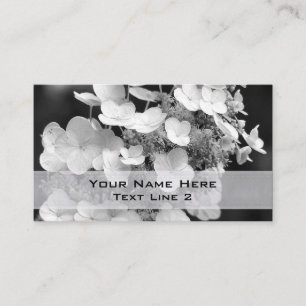 Carte de visite floral noir blanc Hydrangea