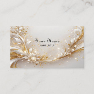 Carte de visite Floral Or Blanc