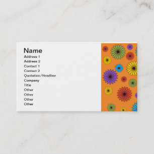 Carte de visite floral orange mignon