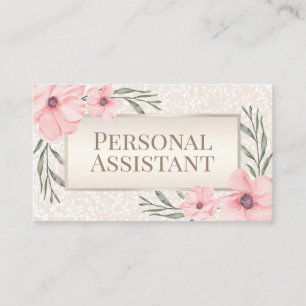 Carte De Visite Floral Pearl FAUX Parties scintillant Assistant pe