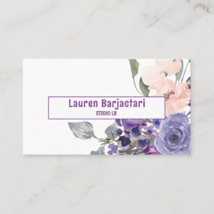 Carte De Visite Floral pourpre