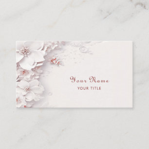 Carte de visite floral rose ivoire