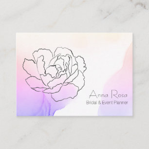 Carte De Visite *~* Floral Rose Lavande & Pink Pastel Aquarelle