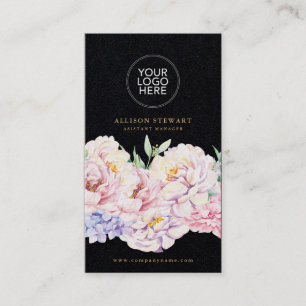 Carte de visite floral simple et élégant avec code