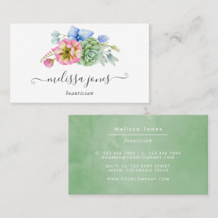 Carte De Visite Floral Succulent