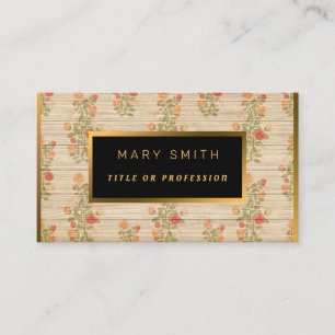 Carte De Visite Floral sur Personnaliser Or Bois Professionnel Mod