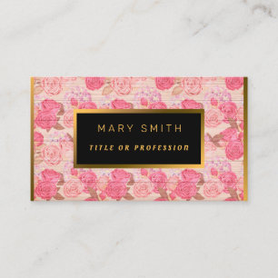 Carte De Visite Floral sur Personnaliser Or Bois Professionnel Mod