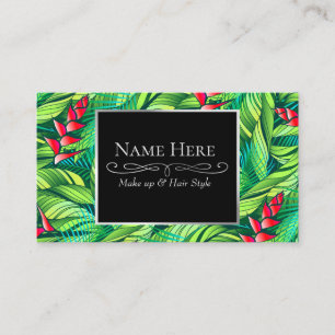 Carte De Visite Floral tropical de l'Heliconia