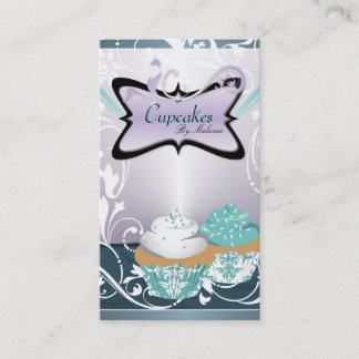 Carte de visite floral turquoise élégant de petit