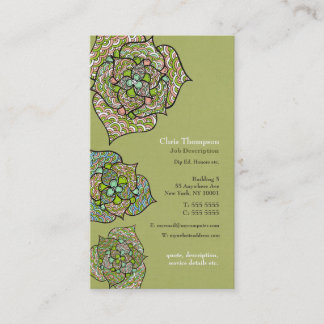 Carte de visite floral vert de services de santé
