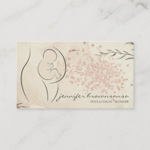 Carte De Visite Floral Vieux Doula Entraîneur de naissance