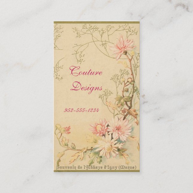 Carte de visite floral vintage (Devant)