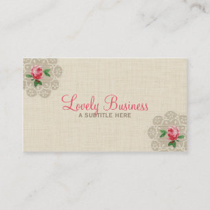 Carte de visite floral vintage de rose de rose