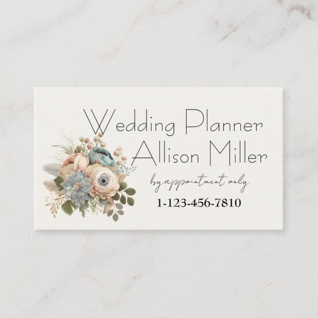 Carte De Visite Floral wedding planner (Devant)