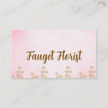 carte de visite florale aquarelle rose et or migno