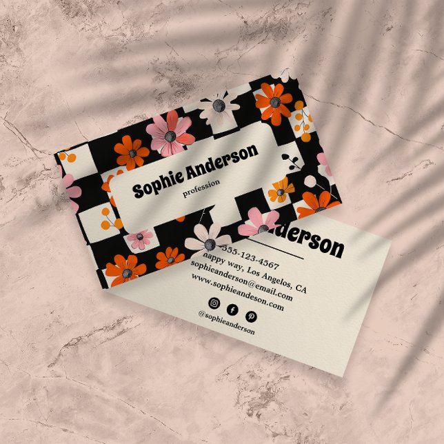 Carte de visite florale audacieuse moderne (Créateur téléchargé)
