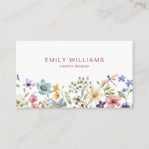 Carte de visite florale aux fleurs sauvages lumine