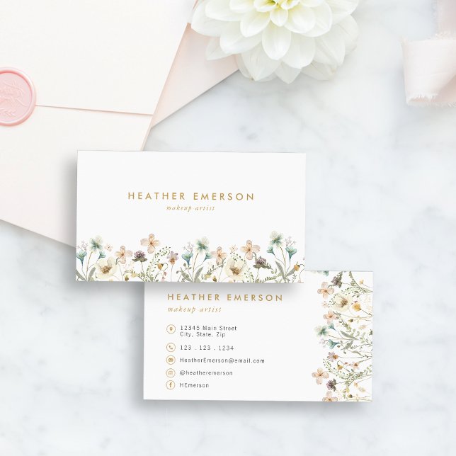 Carte de visite florale chic (Créateur téléchargé)