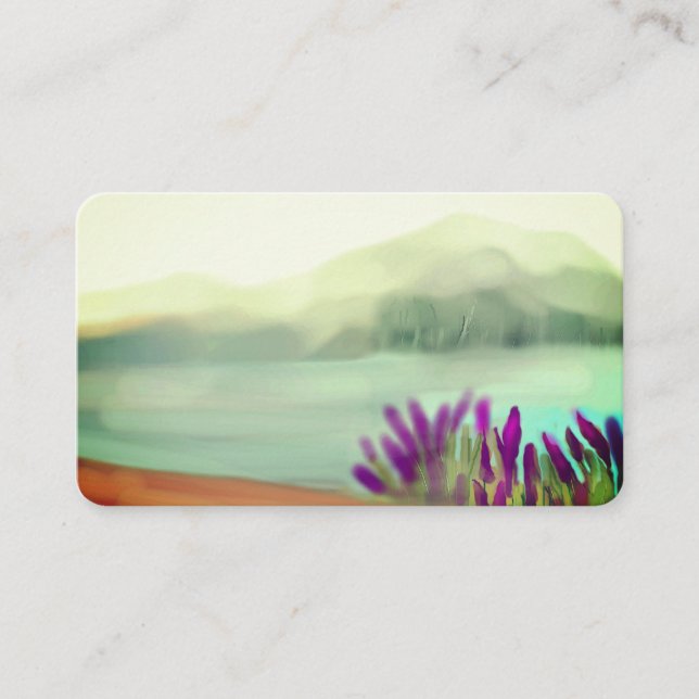 Carte de visite florale lavande aquarelle violette (Devant)