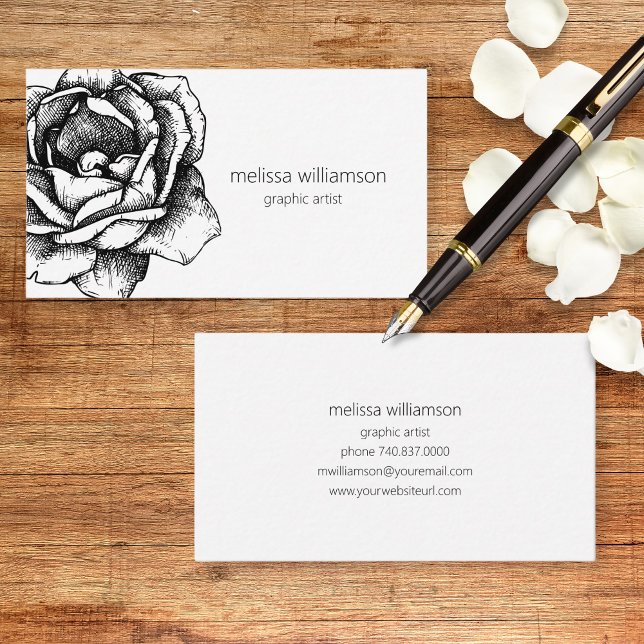 Carte De Visite Florale Minimaliste (Créateur téléchargé)