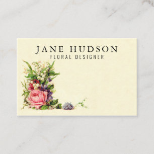 Carte de visite florale minimaliste élégante 3.34x