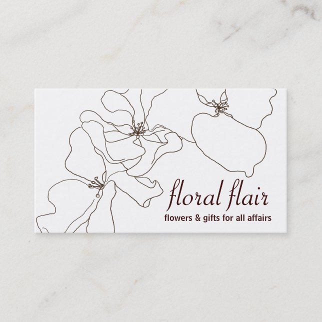Carte de visite florale ou de boutique de cadeaux (Devant)