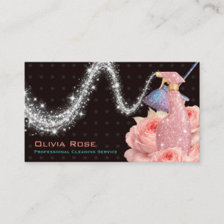 Carte de visite florale pour nettoyage de maison é