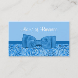 Carte De Visite Flore Bleue Chic Éblouissant Avec Joli Bow
