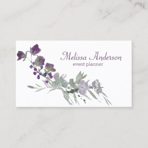 Carte De Visite Flore de Fleur sauvage d'aquarelle