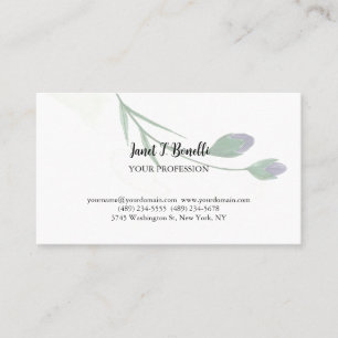 Carte De Visite Flore Élégant Plaque Simple Professionnel