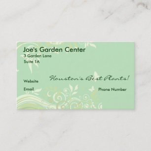 Carte De Visite Flore en teintes de vert frais