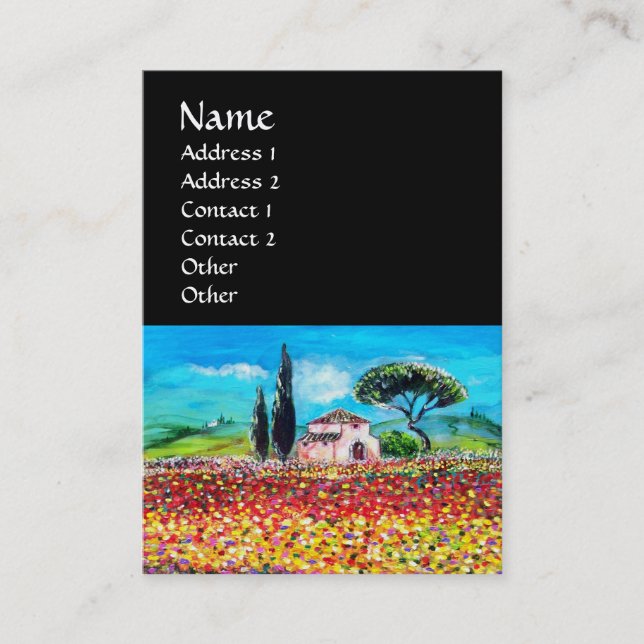 Carte De Visite FLORE EN TOSCANE/ Champs, Pépites et tournesols (Devant)