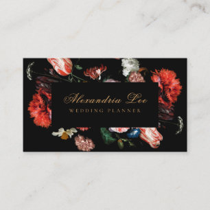 Carte De Visite Flore rouge foncé noir moody