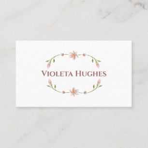 Carte De Visite Flore sobre minimaliste Élégante Fleur rose