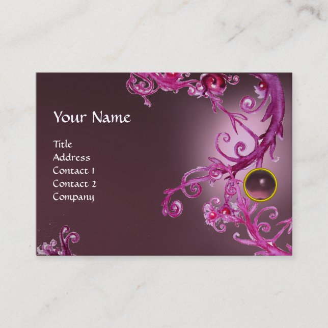 Carte De Visite FLORENTINE BAROQUE MONOGRAM GEM Améthyste mauve (Devant)