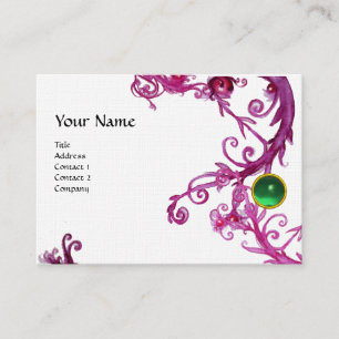 Carte De Visite FLORENTINE BAROQUE MONOGRAM GEM lin vert