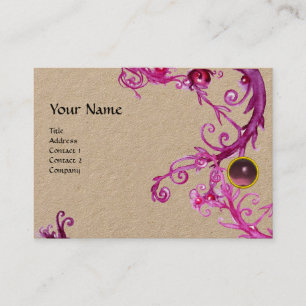 Carte De Visite FLORENTINE BAROQUE MONOGRAM GEM lin violet