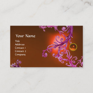 Carte De Visite FLORENTINE BAROQUE MONOGRAM GEM orange