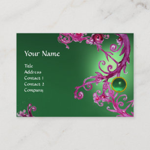Carte De Visite FLORENTINE BAROQUE MONOGRAM GEM vert violet rouge