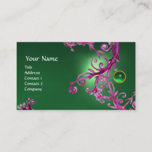 Carte De Visite FLORENTINE BAROQUE MONOGRAM vert GEM
