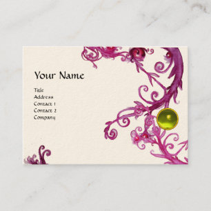 CARTE DE VISITE FLORENTINE BAROQUE MONOGRAMME JAUNE ROSE CRÈME