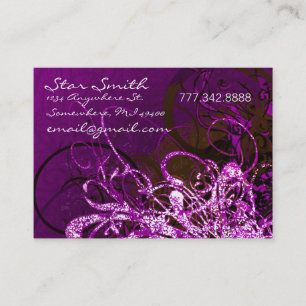Carte De Visite Flores tourbillonnant - - Violet profond