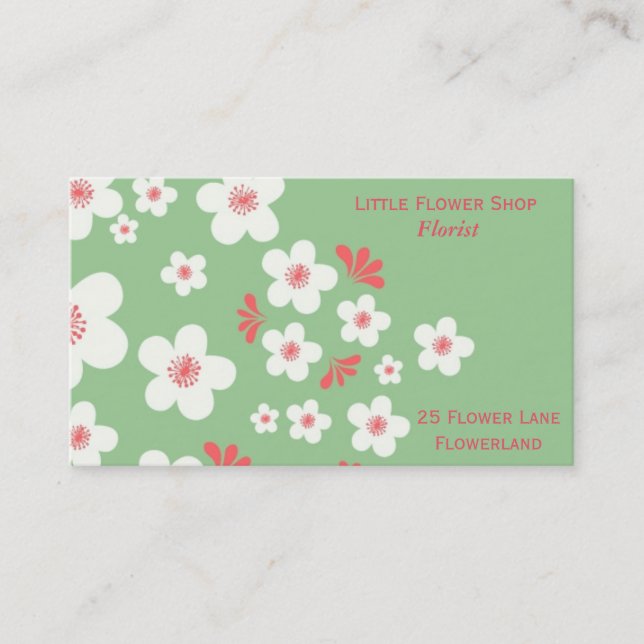 Carte De Visite Florist Flower Shop Entreprise design (Devant)