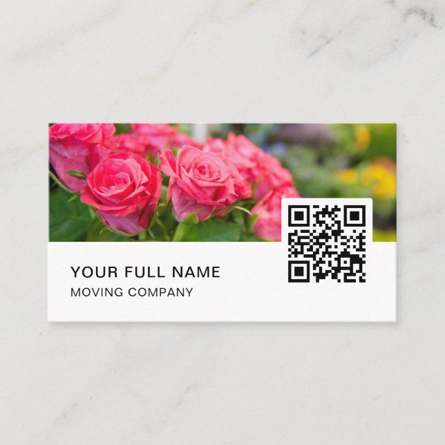 Carte De Visite Florist QR Code Logo Médias sociaux (Devant)
