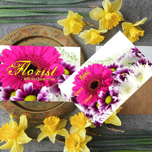 Carte De Visite Floriste - Bouquet pourpre III