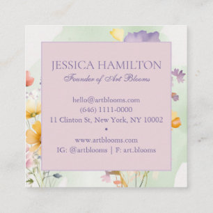 Carte de visite floriste d'aquarelle moderne
