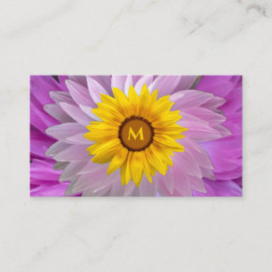 Carte De Visite Floriste fleurit monogramme calligraphie QR-Code