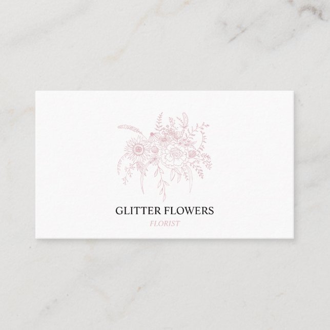Carte De Visite Floriste Rose Gold (Devant)