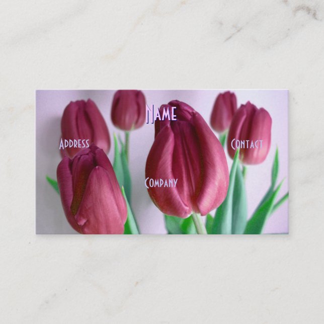 Carte De Visite Floriste - Rosey Tulips (Devant)