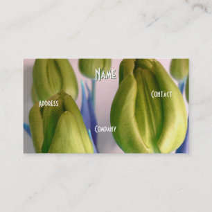 Carte De Visite Floriste - Tulipes Beige Vert Clair